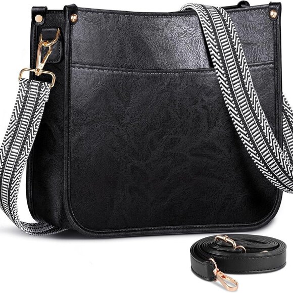 Crossbody Bags for Women, Vegan Leather Crossbody Purse with 2PCS Adjustable Str - Picture 1 of 7